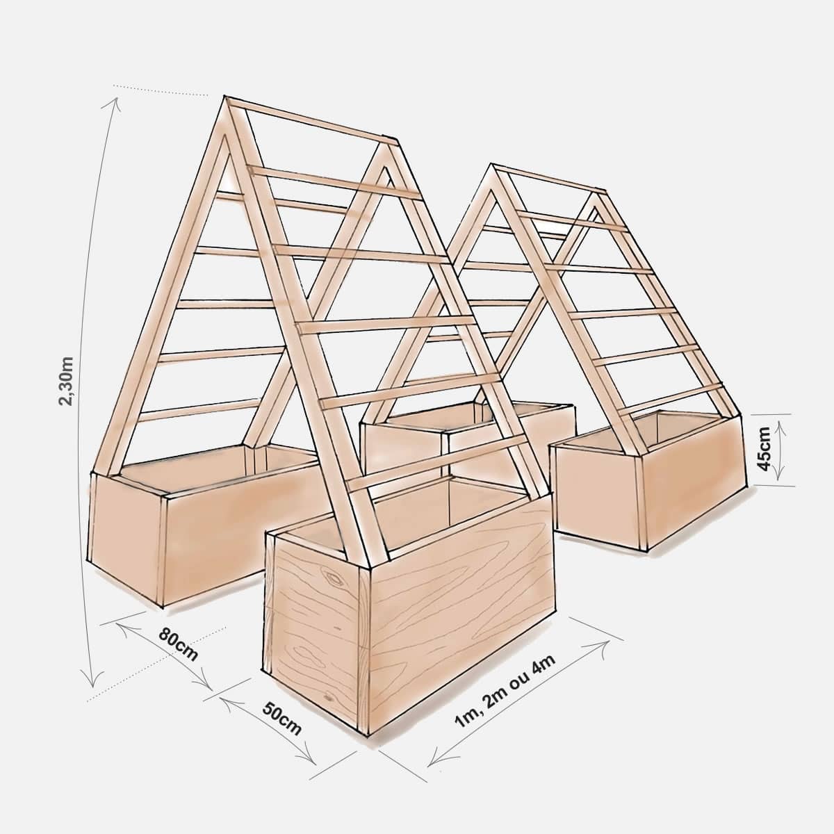 Bacs pour potager personnalisé sur mesure